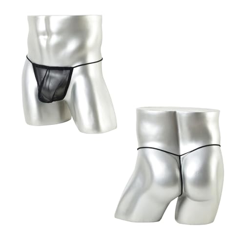 ZONBAILON Men's See-through T-back Thong Sexy Sheer Mesh String Underwear2