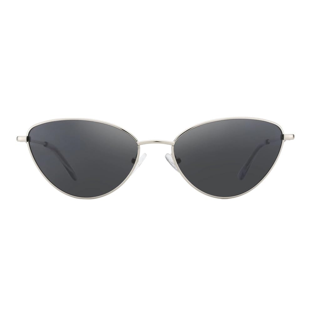 Occhiali da sole vintage piccoli a forma di occhio di gatto, alla moda, con montatura in metallo stretta, occhiali da sole polarizzati, protezione UV al 100% per donna