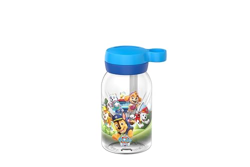 Mepal - Trinkflasche mit Trinkhalm Campus - Drehverschluss mit Grifföffnung - Hygienischer Verschluss - Trinkflasche mit strohhalm - Auslaufsicher und Spülmaschinengeeignet - 450 ml - Paw Patrol Pups