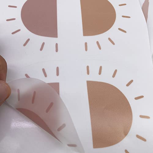 Neukids 48pcs Sonne Wandtattoo Kinder, Boho Halbe Sonne Wandsticker Kinderzimmer Babyzimmer, Wandaufkleber Wohnzimmer Schlafzimmer Flur Selbstklebend Deko Aufkleber