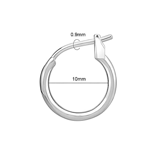 AoedeJ 925 Sterling Silver Hoop Earrings, High Polished Round Tiny Click-Top Hoop Earrings, Small Clasp Hoop Piercing Earrings2