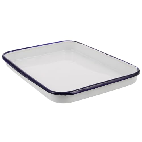 ARTIBETTER Bandeja de Horno Esmaltada Rectangular de Pequeña Antiadherente para Hornear Asar y Servir Fácil de Limpiar y Almacenar Molde Versátil para Cocina Diaria