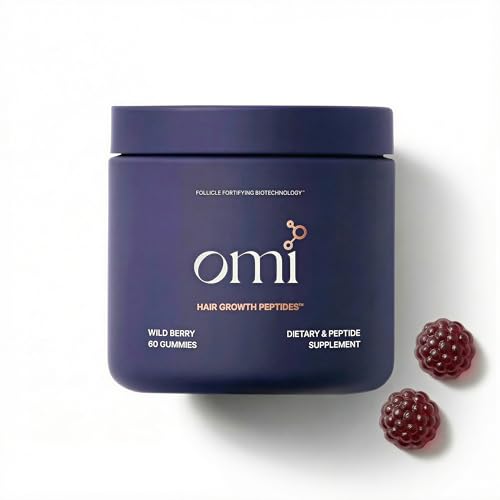 OMI - Peptides for Hair Growth Gummies for Women with Patented Follicle Fortifying Biotechnology Now in Delicious Wild Berry Flavor (60 Gummies)