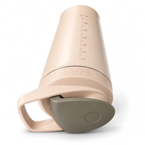 Image of Stainless Steel Protein Shaker Bottle, 100% Leakproof Metal Gym Shaker, Durable Steel Gym Sipper Bottle for Smooth Protein Mixing with Measurement, 700 ml Capacity (Nude Beige)