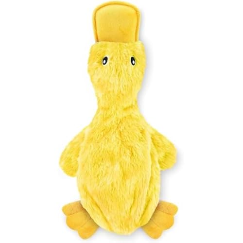 Jouet pour Chien sans Rembourrage – Canard Plat Résistant – Couineur et Bruit de froissement – Lavable – Intérieur & Extérieur