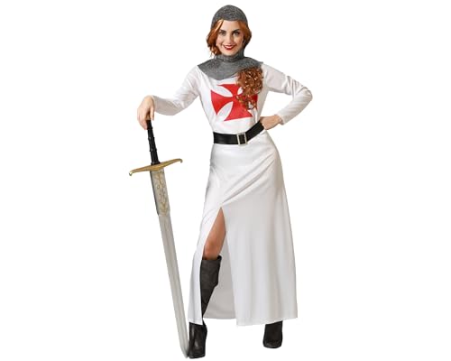 Atosa disfraz caballero cruzadas blanco mujer adulto M