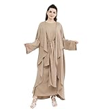 Photo Gallery jazvano abaya f¨¹r, vestito da preghiera islamica, costume tradizionale musulmano, per tutti i giorni, maxi abito morbido dubai da viaggio, 2 pezzi, vestito senza maniche + cardigan), cachi, l Photo Gallery jazvano abaya f¨¹r, vestito da preghiera islamica, costume tradizionale musulmano, per tutti i giorni, maxi abito morbido dubai da viaggio, 2 pezzi, vestito senza maniche + cardigan), cachi, l
