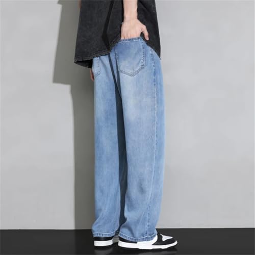 Men's Loose and Thin Jeans, Soft Retro Street Style Jeans Straight Casual Pants4