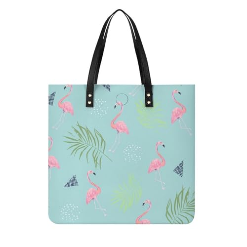 Sac shopping flamant rose grand format 39x39 cm pour femme