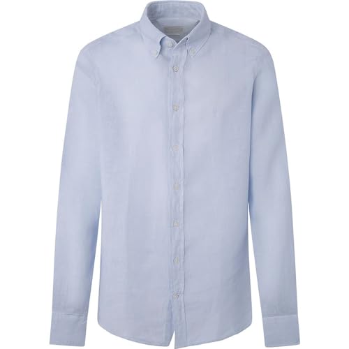Hackett London Tinte de Ropa Lino B Camisa, Azul (Sky Blue), 3XL para Hombre
