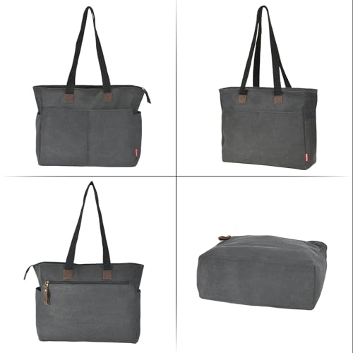 Bolso tote de lona con compartimento para uso diario miniatura 6