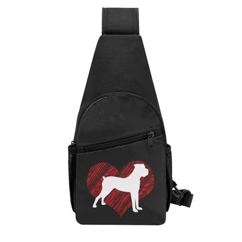 Love Boxer Dog Sling Bag Crossbody Backpack Shoulder Casual Daypack Bags for Men Women3