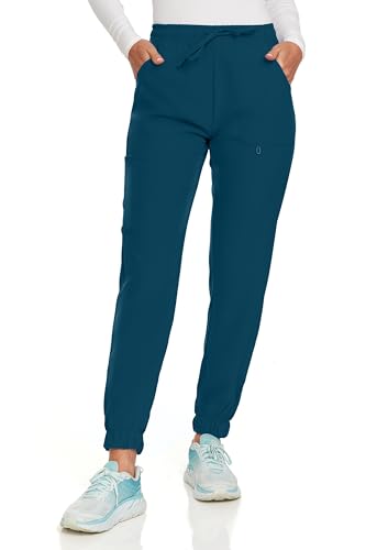 Hey Scrubs 4-Pocket Medical Scrub Joggers with 4-Way Stretch Pants, Mid-Rise, Moisture Wicking, Available in Over 12 Colors Caribbean