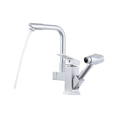 Robinet d'évier de cuisine extractible mitigeur eau chaude et froide orientable