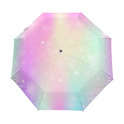 Parapluie arc-en-ciel automatique et compact anti-UV pour rester au sec