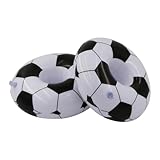 Toddmomy 3 Stück Aufblasbarer Fußball Getränkehalter aus PVC Schwimmender Party Becherhalter in Schwarz Weiß Stabiler Stand für Strand Pool Sportveranstaltungen Wiederverwendbar