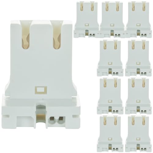 Diodesy- Shunted Turn Type T8 Lamp U Socket for Linear Fluorescent & LED Tube Replacements White Finish High Quality Durable Construction Pack of 10