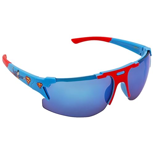 ARKAID Superman Sunglasses for Kids | Official DC Wrap | UV 400 | One Size Fits Most Kids Comfortably