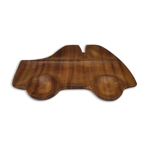 Image of Wooden Platters| Rosewood Serving Platter with Smooth Surface| Handcrafted Decorative Trays for Serving Snacks Fruits Desserts| Car Shape Appetizer Plate
