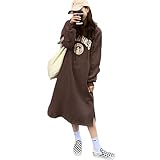 [AUSKY] パーカーワンピース 裏起毛 フード付き レディース ロング ワンピース 長袖 大きいサイズ ロングスウェット マキシ丈 春 秋 冬 ロングパーカー ワンピ 上品 体型カバー 着痩せ 大人 デート 普段着 韓国風