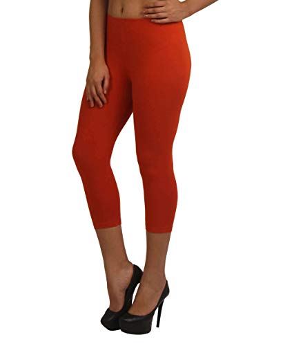 Image of Frenchtrendz Women's Cotton Spandex Stretchable Mid Rise Slim Fit Legging Capris (XS-4XL)
