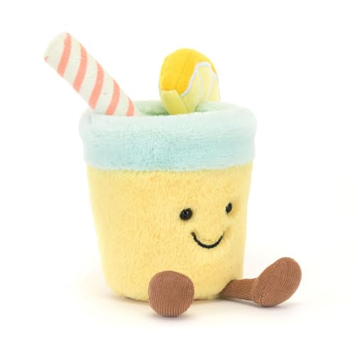 Jellycat Amuseables Lemonade, morbido peluche, 12 cm x 9 cm x 8 cm, giallo e verde menta