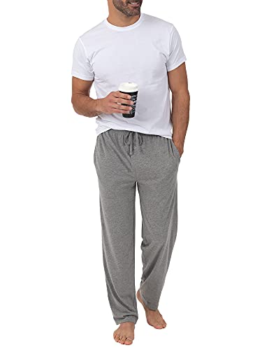 Fruit of the Loom Men's Extended Sizes Jersey Knit Sleep Pant (2-Pack), Black/Grey 6XL4