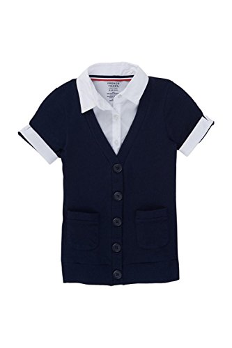 French Toast Girls' Cardigan Blouse 2 Fer