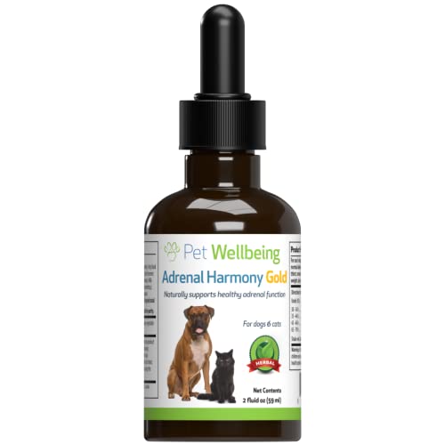 Pet Wellbeing Herbal Cushingâ€™s Support for Dogs - Healthy Adrenal Glands + Normal Thirst & Appetite + Healthier Skin + Regular Weight - Liquid Supplement with Ashwagandha, Holy Basil, Turmeric - 2 oz