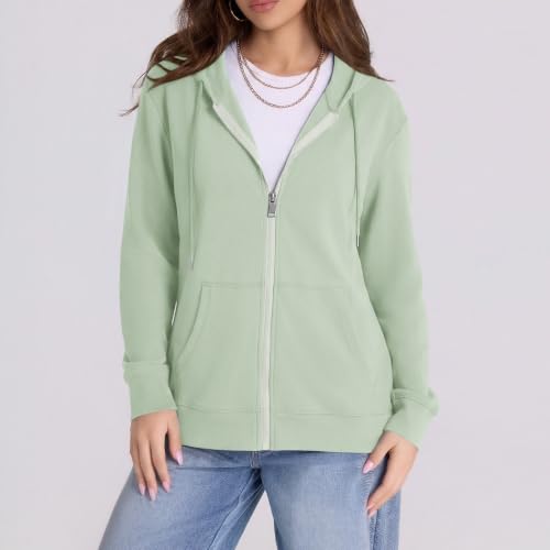 Image of Witsmile Zip Up Hoodie Women Oversized Sweatshirt Long Sleeve 2026 Fall Outfit Lightweight Jackets Workout Clothes