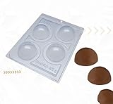 Hot Chocolate Bomb Molds | Four Parts Special Mold made by BWB Embalagens in Brazil | Chocolate Molds that help you make a Viral Treat at home | Ideal Product in the Kitchen (60mm Sphere)