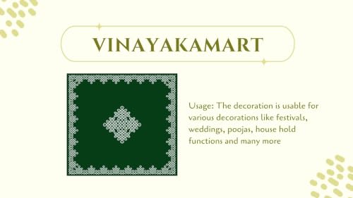 Image of varamahalakshmi backdrops Cloths | kolam Backdrop Decoration Cloth | Green Muggu Traditional Backdrop Kollam Muggu Background Cloth 8x8 feet | puja backdrops Decoration Cloths