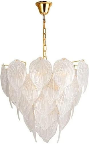 Plafonnier moderne en cristal clair en forme de feuilles pour chambre à coucher