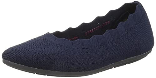 Image of Skechers Womens Cleo 2.0 - Love Spell Scalloped Knit Skimmer Flats with Air-Cooled Memory Foam