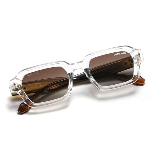 Image of grey jack TR90 Rectangle Polarized Sunglasses for Men Women,Stylish Full Rim Eyewear for UV Protection 21040