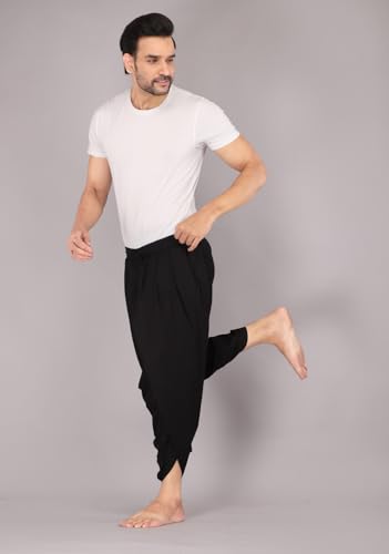 Image of Urali Men's Solid 100% Cotton Dhoti Pants - D100A