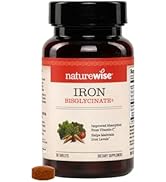 NatureWise Vegan Iron Supplement for Women & Men - Gentle on Stomach High Absorption - Coated Iro...