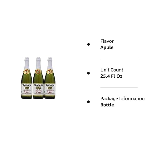 Martinelli's Sparkling Apple Cider Juice, 25.4oz Glass Bottle (Pack of 3, Total of 76.2 Fl Oz)