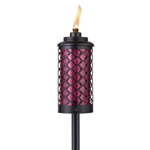 TIKI Brand Convertible Fackel – Glaswaben, Burgunderrot, dekorative...