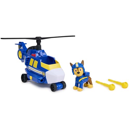 Patrulha Canina - Pack figura Chase Air Rescue e Helicóptero Lança PROJECTILES - Patrulha Canina brinquedos - presente para criança 3 anos - 6071173 - brinquedos crianças 3 anos +