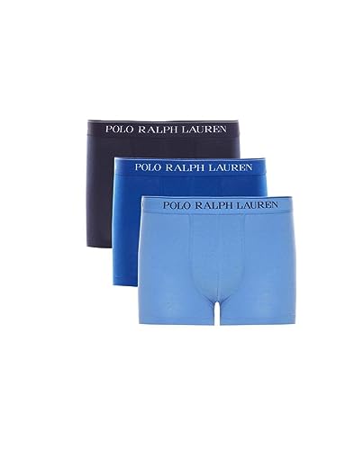 Polo Ralph Lauren Lot de 3 boxers classiques Trunk - Noir, blanc, bleu, gris, rouge - Taille : L - Couleur : 3PK CR NVY/SAPH Star/BRMDA BLU 009 Polo Ralph...