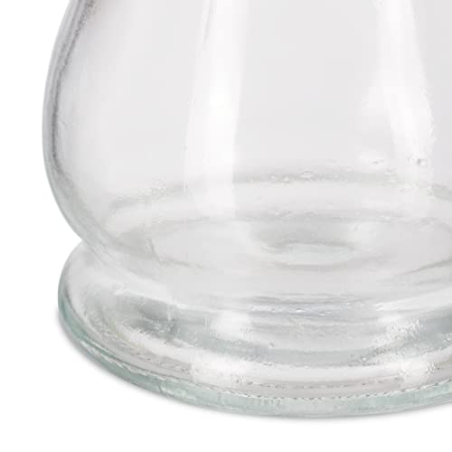 Relaxdays Windlicht, 16er Set, aus Glas, mit Henkel, innen & außen, Teelichthalter, HxD 10 x 8,5 cm, transparent/schwarz