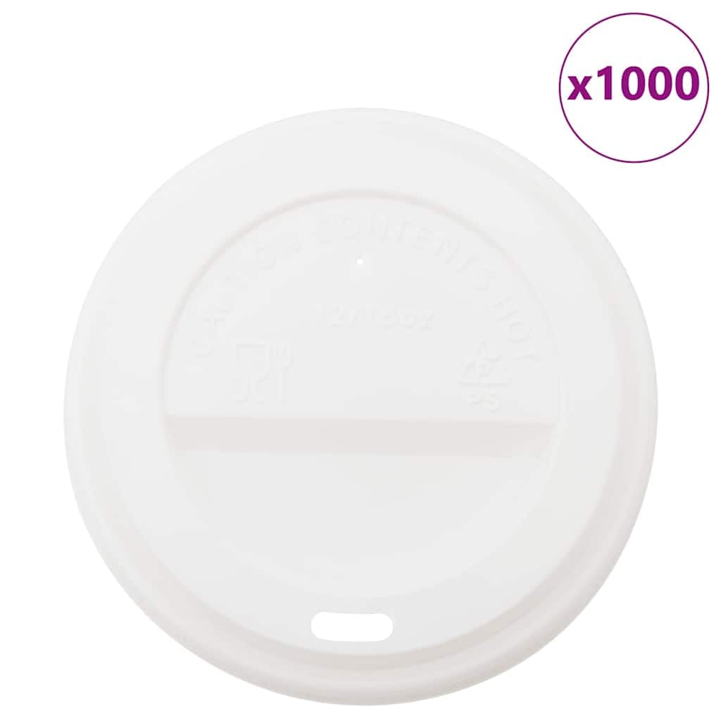 1000 coperchi di carta, diametro 90 mm, per tazze da caffè da 340 ml, 450 ml, in plastica bianca, a prova di perdite, per viaggi e ufficio