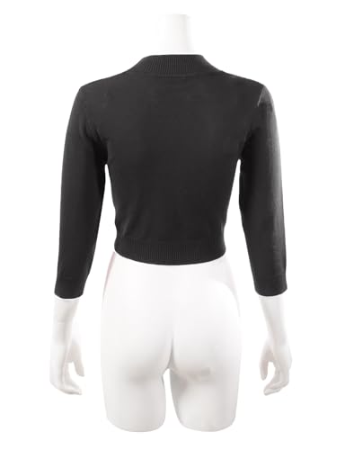 Image of Allsense Women's 3 /4 Sleeve Bolero Shrug for Dresses | Open Front Cropped Cardigan, Lightweight Knit Dress Cover Up