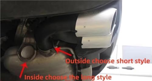 Embout d'échappement voiture court en acier inox brossé 304 pour système arrière