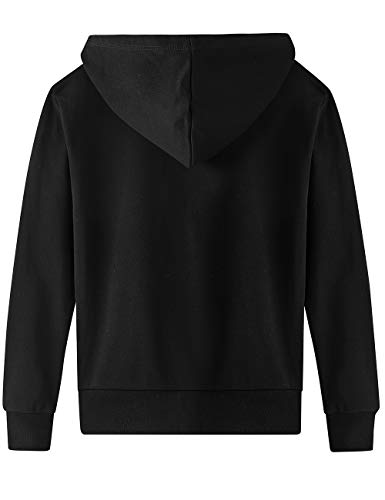 Spring&Gege Youth Solid Fleece Hoodies Soft Full Zip Hooded Sweatshirts, Black, Small #TOP1