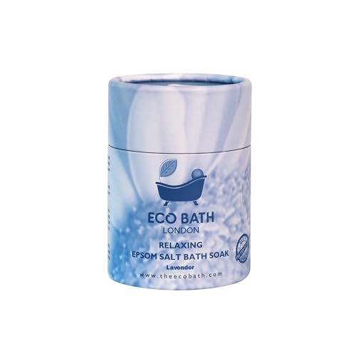 Image of Eco Bath London Relaxing Lavender Epsom Salt Bath Soak - Tube 8.8 oz (250 g), Made in UK, Magnesium Bath Salt with Lavender