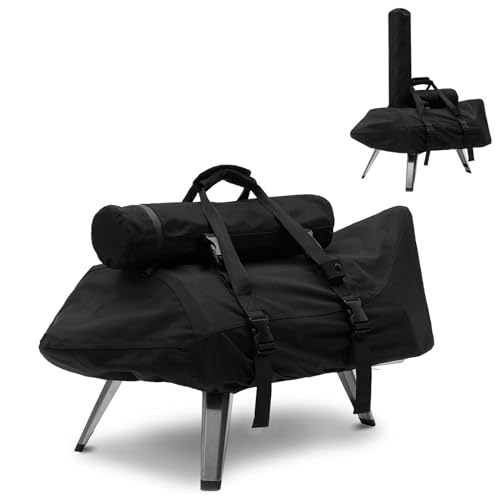 NOELIFE Waterproof Cover for Ooni Karu 12 Pizza Oven, Accessories for Ooni 12, Pizza Maker Carry Cover with Seperate Chimney Bag, with Straps in The Bottom for Fixation (Oven Not Included)