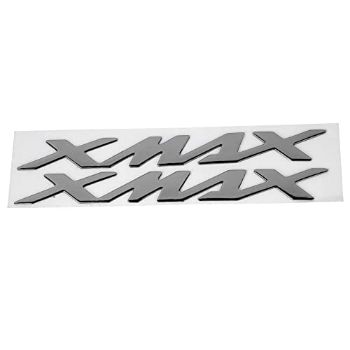 Autocollant de moto, paire d'autocollants d'emblème de moto autocollants en 3 dimensions compatibles avec Yamaha X-MAX XMAX 125 250 400(Argent)