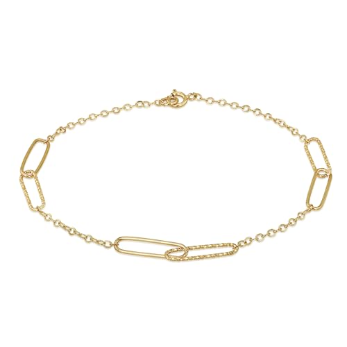 Bracelet femme en or 9 carats, le cadeau chic double texture